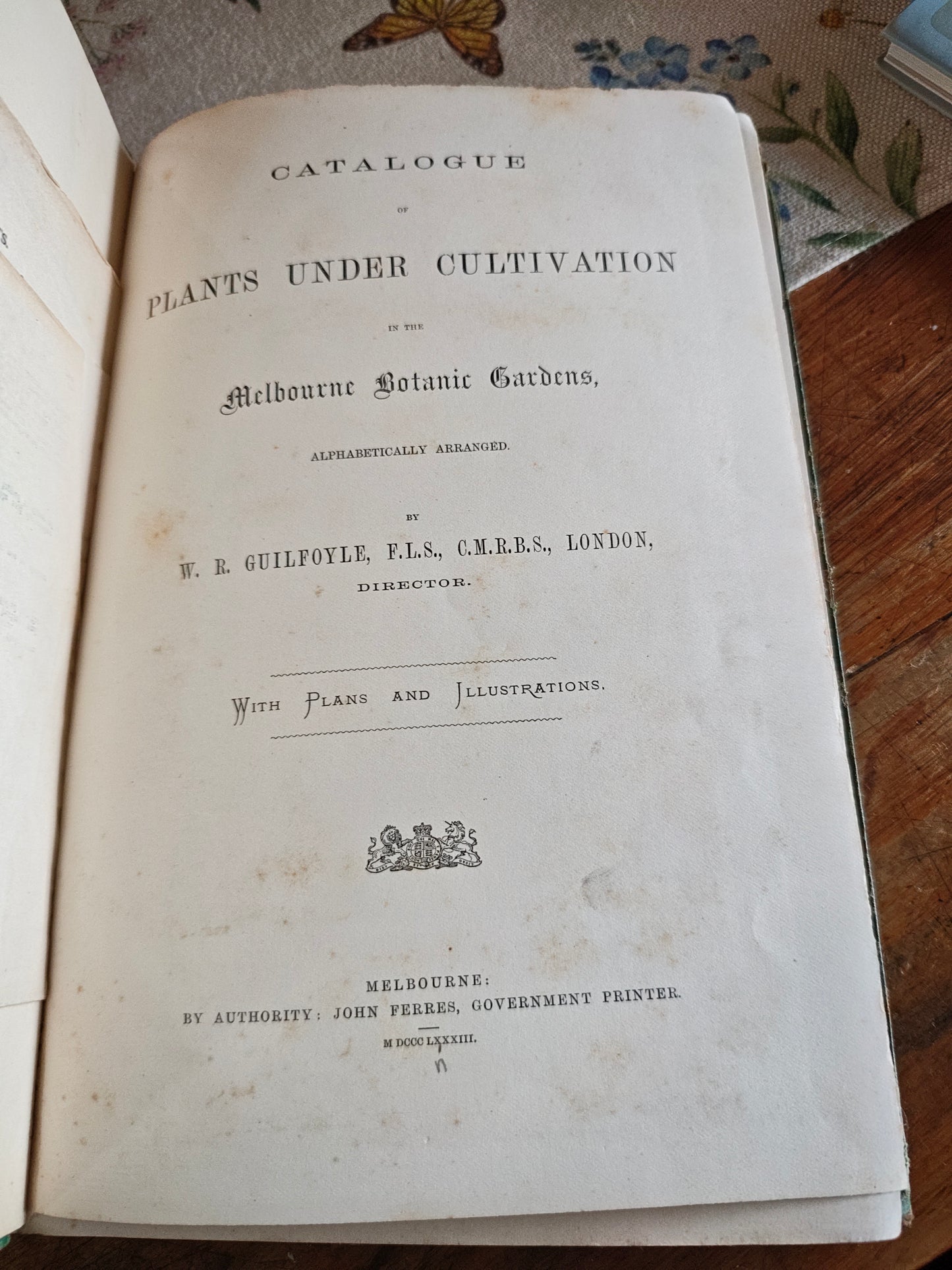 Rare 1883 Catalogue of Plants Under Cultivation - Melbourne Botanic Gardens - W.R. Guilfoyle